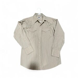 Ely Cattleman Tan Casual Button Down Shirt